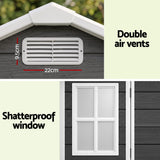 Giantz Garden Shed Resin Outdoor Storage Box 2.44x1.31M Tool Shed Backyard Black