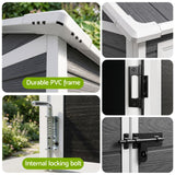 Giantz Garden Shed Resin Outdoor Storage Box 2.44x1.31M Tool Shed Backyard Black