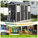 Giantz Garden Shed Resin Outdoor Storage Box 2.44x1.31M Tool Shed Backyard Black
