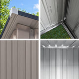 Giantz Garden Shed Outdoor Storage Metal Tool Shed Steel 99x104cm Brown