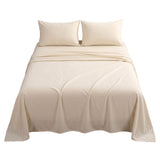 Giselle Double Sheet Set 150 GSM Anti-pilling Micro Flannel, Fast Drying Lightweight 4 Piece, 40CM Deep Pocket Fits Thick Mattress, Cream White