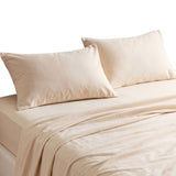 Giselle Queen Sheet Set 150 GSM Anti-pilling Micro Flannel, Fast Drying Lightweight 4 Piece, 40CM Deep Pocket Fits Thick Mattress, Cream White