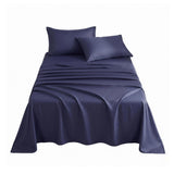 Giselle Single 500TC Cotton 4Pcs Sheet Set with 40cm Extra Deep Pocket for Thick Mattresses Sateen Weave for Sweaty Nights Navy Blue