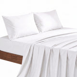 Giselle Double 500TC Cotton 4Pcs Sheet Set with 40cm Extra Deep Pocket for Thick Mattresses Sateen Weave for Sweaty Nights White