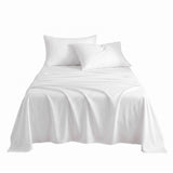 Giselle Kingsingle 500TC Cotton 4Pcs Sheet Set with 40cm Extra Deep Pocket for Thick Mattresses Sateen Weave for Sweaty Nights White