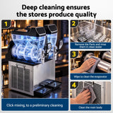 Devanti Commercial Slushie Machine 15L x2 Frozen Drink Maker Dual Tank Silver
