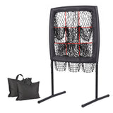 Everfit Baseball Pitching Net Training Target Softball Practice 9 Hole Black