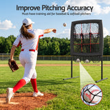 Everfit Baseball Pitching Net Training Target Softball Practice 9 Hole Black