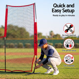 Everfit Baseball Pitching Net L Screen Softball Practice Portable Black