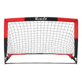 Everfit Pop Up Soccer Goal Nets Heavy Duty Portable Kids Training Set 2 Pcs Red