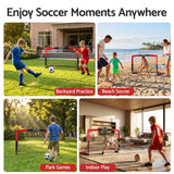 Everfit Pop Up Soccer Goal Nets Heavy Duty Portable Kids Training Set 2 Pcs Red