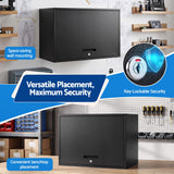 Giantz Wall Mount Steel Tool Cabinet Garage Storage Box Lockable Overhead Shelf Black