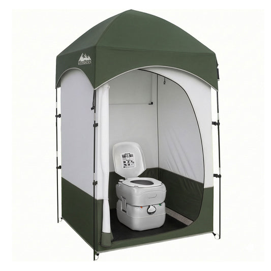 Weisshorn 22L Portable Camping Toilet Shower Tent Changing Room Outdoor Loo Set