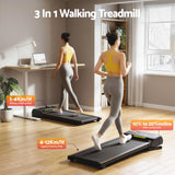 Everfit 3 in 1 Walking Pad Treadmill 20% Auto Incline Under Desk Treadmills for Home Gym With 40cm Wide Belt