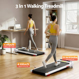 Everfit Treadmill Electric Walking Pad with Incline Under Desk Home Gym White