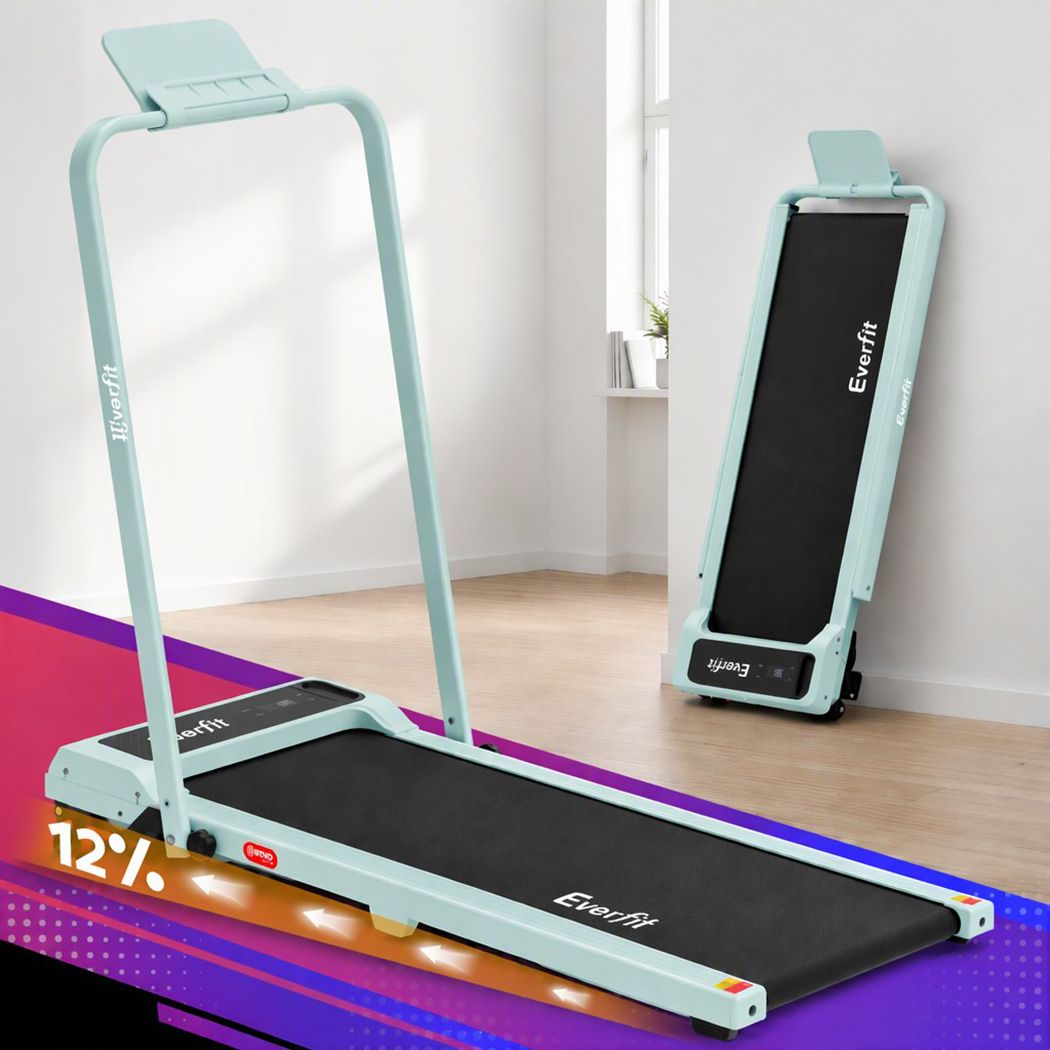 Everfit 3 in 1 Walking Pad Treadmill 12% Incline Foldable Under Desk Treadmills 40cm Belt Green