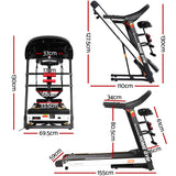 Everfit Treadmill Electric Home Gym Fitness Exercise Machine w/ Massager 450mm