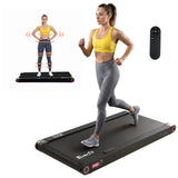 Everfit 4 in 1 Vibration Walking Pad Treadmill Under Desk Treadmills for Home Gym with App Control 380mm Black