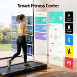 Everfit 4 in 1 Vibration Walking Pad Treadmill Under Desk Treadmills for Home Gym with App Control 380mm Black