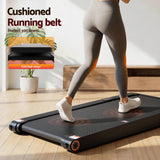 Everfit 4 in 1 Vibration Walking Pad Treadmill Under Desk Treadmills for Home Gym with App Control 380mm Black