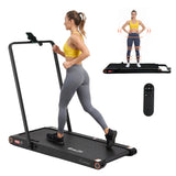 Everfit 4 in 1 Vibration Walking Pad Treadmill Under Desk Treadmills for Home Gym with App Control 380mm Black