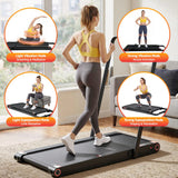 Everfit 4 in 1 Vibration Walking Pad Treadmill Under Desk Treadmills for Home Gym with App Control 380mm Black