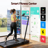 Everfit 4 in 1 Vibration Walking Pad Treadmill Under Desk Treadmills for Home Gym with App Control 380mm Black