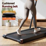 Everfit 4 in 1 Vibration Walking Pad Treadmill Under Desk Treadmills for Home Gym with App Control 380mm Black