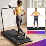 Everfit 4 in 1 Vibration Walking Pad Treadmill Under Desk Treadmills for Home Gym with App Control 380mm Black