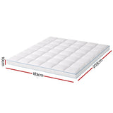 Giselle Bedding 1500GSM Bamboo Pillowtop Mattress Topper 10cm Thick Pad for Back Pain Relief, High Loft Cooling Underlay for Dorm & Guest Bed, 45cm Deep Pocket King