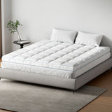 Giselle Bedding 1500GSM Bamboo Pillowtop Mattress Topper 10cm Thick Pad for Back Pain Relief, High Loft Cooling Underlay for Dorm & Guest Bed, 45cm Deep Pocket King