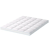 Giselle Bedding 1500GSM Bamboo Pillowtop Mattress Topper 10cm Thick Pad for Back Pain Relief, High Loft Cooling Underlay for Dorm & Guest Bed, 45cm Deep Pocket Queen