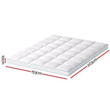 Giselle Bedding 1500GSM Bamboo Pillowtop Mattress Topper 10cm Thick Pad for Back Pain Relief, High Loft Cooling Underlay for Dorm & Guest Bed, 45cm Deep Pocket Queen