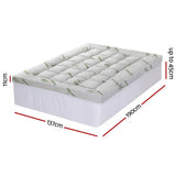 Giselle Bedding 1500GSM Pillowtop Mattress Topper Bamboo Mattress Pad for Back Pain Relief Washable 11cm Thick Bed Cover with 45cm Deep Pocket Double