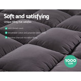 Giselle Bedding Bamboo Charcoal Filling Pillowtop Topper 1000GSM 5cm Thick Pillowtop Pad for Back Pain Relief Washable with 45cm Deep Pocket King