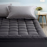 Giselle Bedding Bamboo Charcoal Filling Pillowtop Topper 1000GSM 5cm Thick Pillowtop Pad for Back Pain Relief Washable with 45cm Deep Pocket King Single