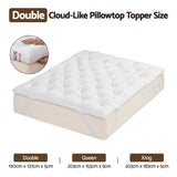 Giselle Double Pillow Top Mattress Topper 1300GSM White Duck Feather For Old Bed Upgrade 5cm Thick