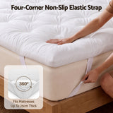 Giselle Double Pillow Top Mattress Topper 1300GSM White Duck Feather For Old Bed Upgrade 5cm Thick