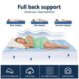 Giselle Bedding Pillowtop Mattress Topper 5cm Reversible Cooling & Soft Coral Fleece Pad for Back Pain Relief, Washable Skin-friendly Bed Protector with 45cm Deep Pocket Double