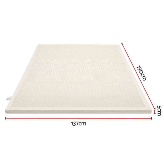 Giselle Bedding Double Latex Mattress Topper 7-Zone Natural Latex Core Breathable 5cm