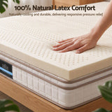 Giselle Bedding Double Latex Mattress Topper 7-Zone Natural Latex Core Breathable 5cm