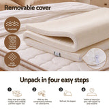 Giselle Bedding Double Latex Mattress Topper 7-Zone Natural Latex Core Breathable 5cm