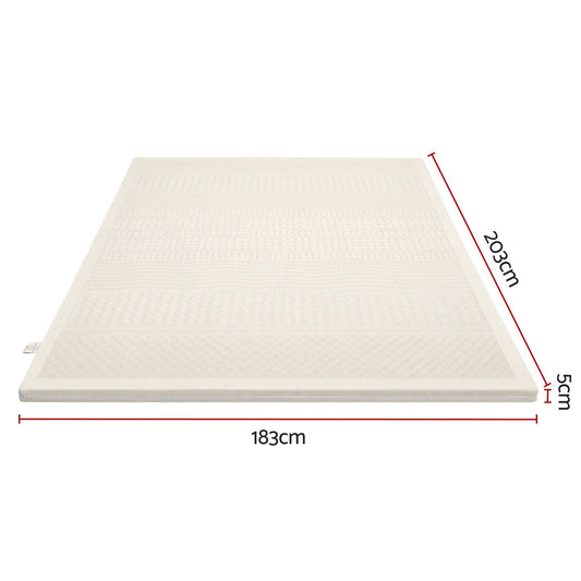 Giselle Bedding King Latex Mattress Topper 7-Zone Natural Latex Core Breathable 5cm