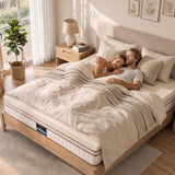 Giselle Bedding King Latex Mattress Topper 7-Zone Natural Latex Core Breathable 5cm