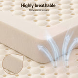 Giselle Bedding Queen Latex Mattress Topper 7-Zone Natural Latex Core Breathable 5cm