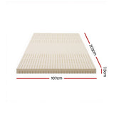 Giselle Bedding Latex Mattress Topper, 7.5cm Thick 7-Zone Pressure Relief Bed Pad with Washable Cover, Cooling Breathable Mat for Side Sleepers & Back Pain, Beige King Single