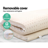 Giselle Bedding Latex Mattress Topper, 7.5cm Thick 7-Zone Pressure Relief Bed Pad with Washable Cover, Cooling Breathable Mat for Side Sleepers & Back Pain, Beige Queen