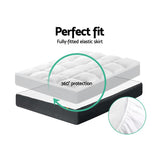 Giselle Bedding Pillowtop Mattress Topper 5cm Thick Pad for Back Pain Relief Washable Underlay Protector 1000GSM Microfibre Filling 45cm Deep Pocket King