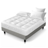 Giselle Bedding Pillowtop Mattress Topper 5cm Thick Pad for Back Pain Relief Washable Underlay Protector 1000GSM Microfibre Filling 45cm Deep Pocket King