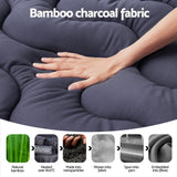 Giselle Bedding 5cm Pillowtop Topper Bamboo Polyester Blend Fibre Pad for Back Pain Relief Washable Overfilled Bed Protector 500GSM King Single